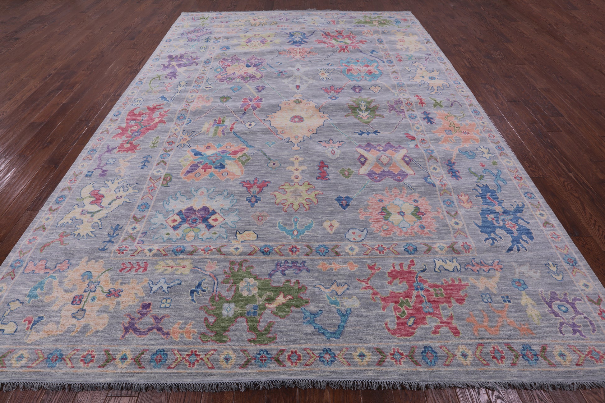 Grey Turkish Oushak Handmade Wool Rug - 10' 2" X 13' 9" - Golden Nile