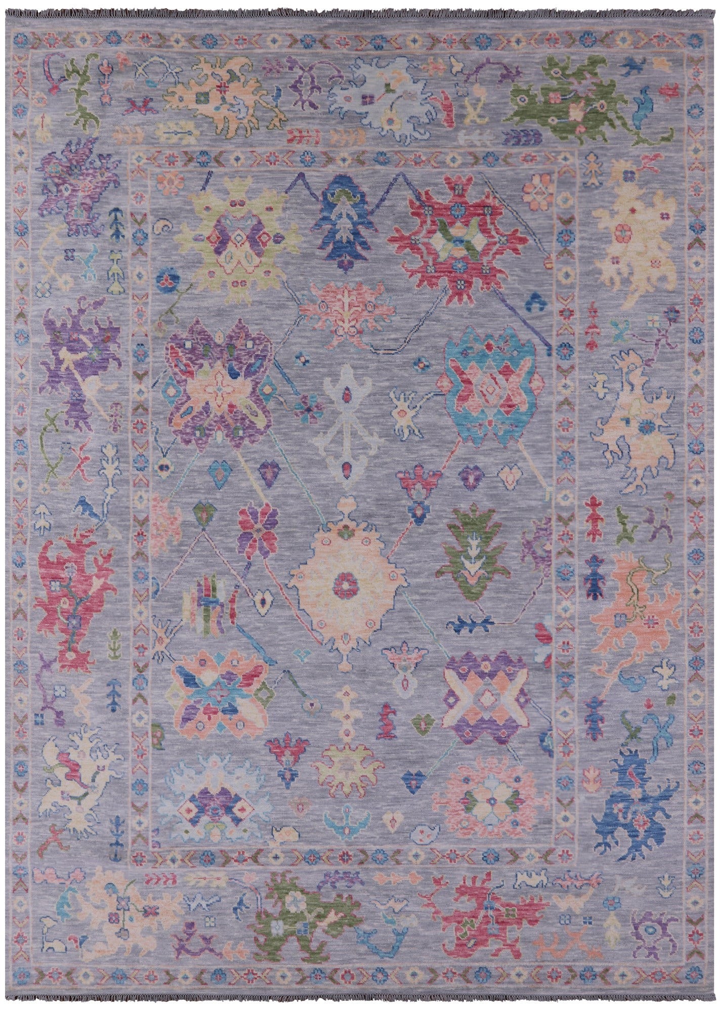 Grey Turkish Oushak Handmade Wool Rug - 10' 2" X 13' 9" - Golden Nile