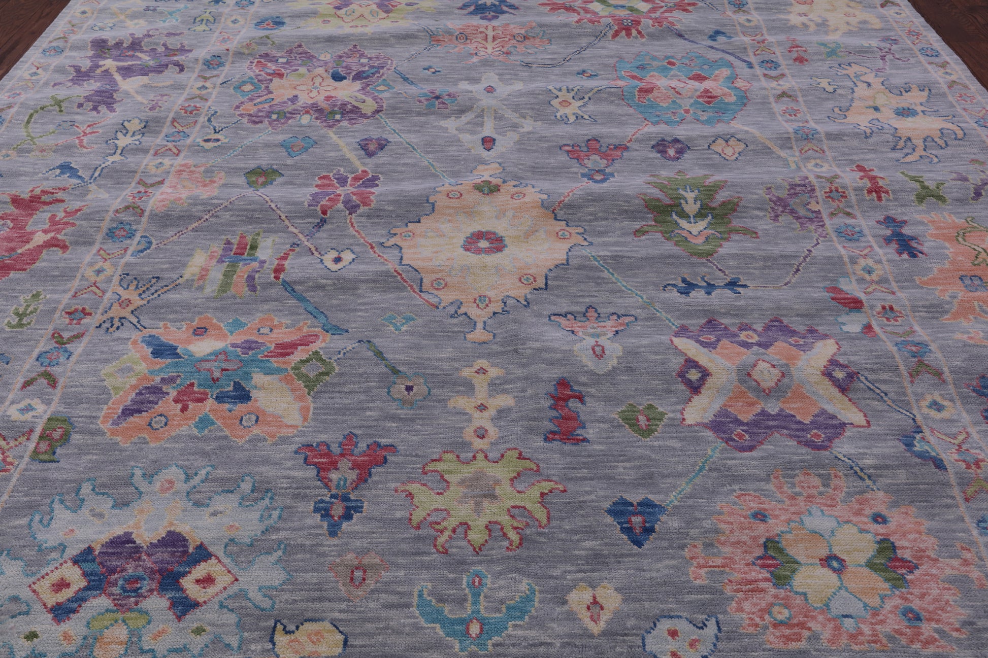 Grey Turkish Oushak Handmade Wool Rug - 10' 2" X 13' 9" - Golden Nile