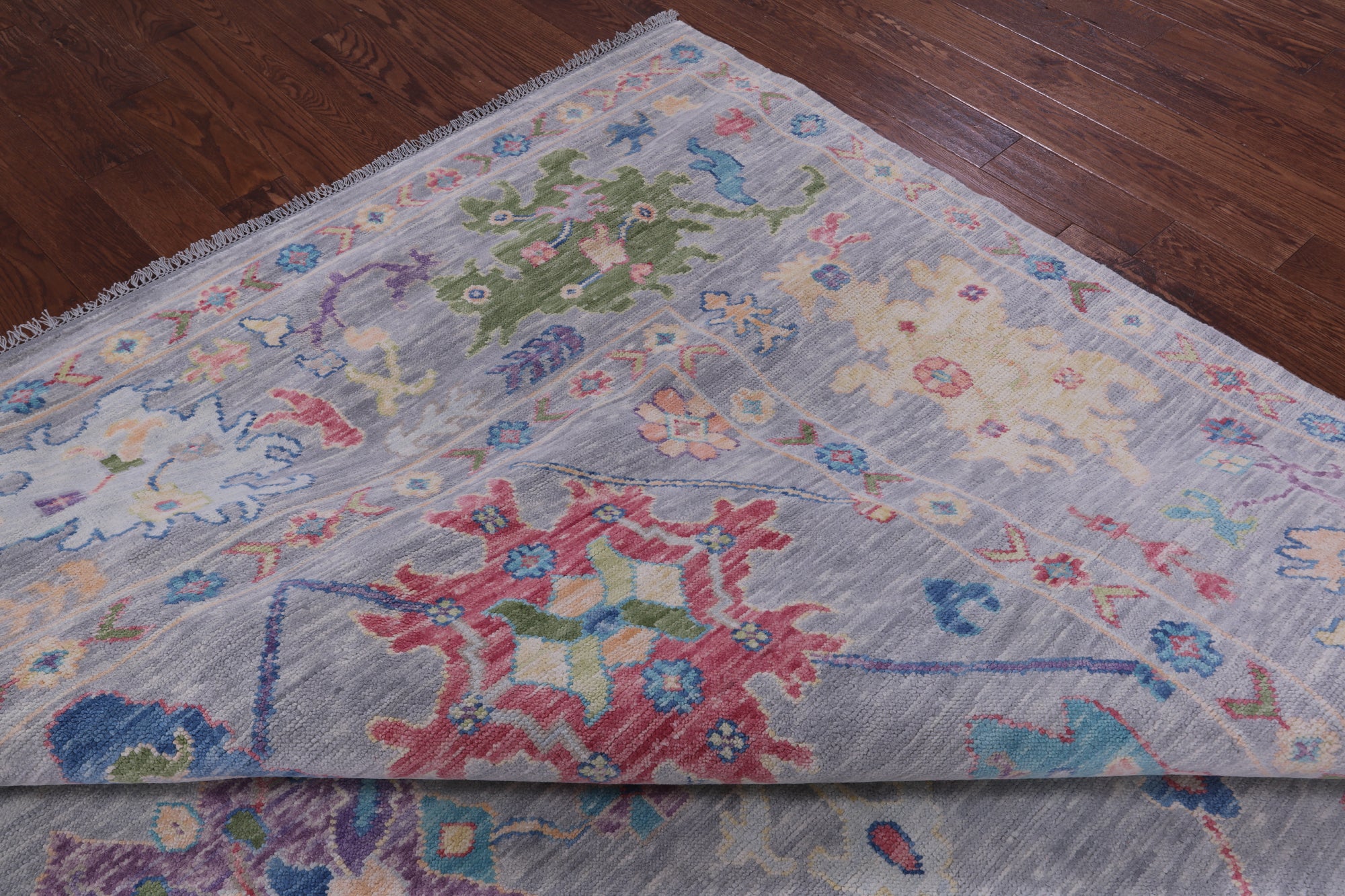 Grey Turkish Oushak Handmade Wool Rug - 10' 2" X 13' 9" - Golden Nile