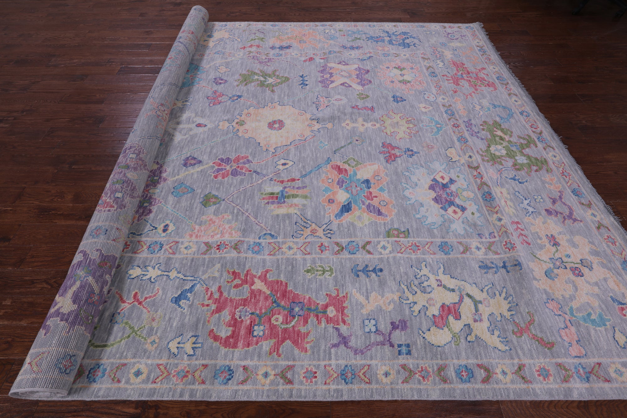 Grey Turkish Oushak Handmade Wool Rug - 10' 2" X 13' 9" - Golden Nile
