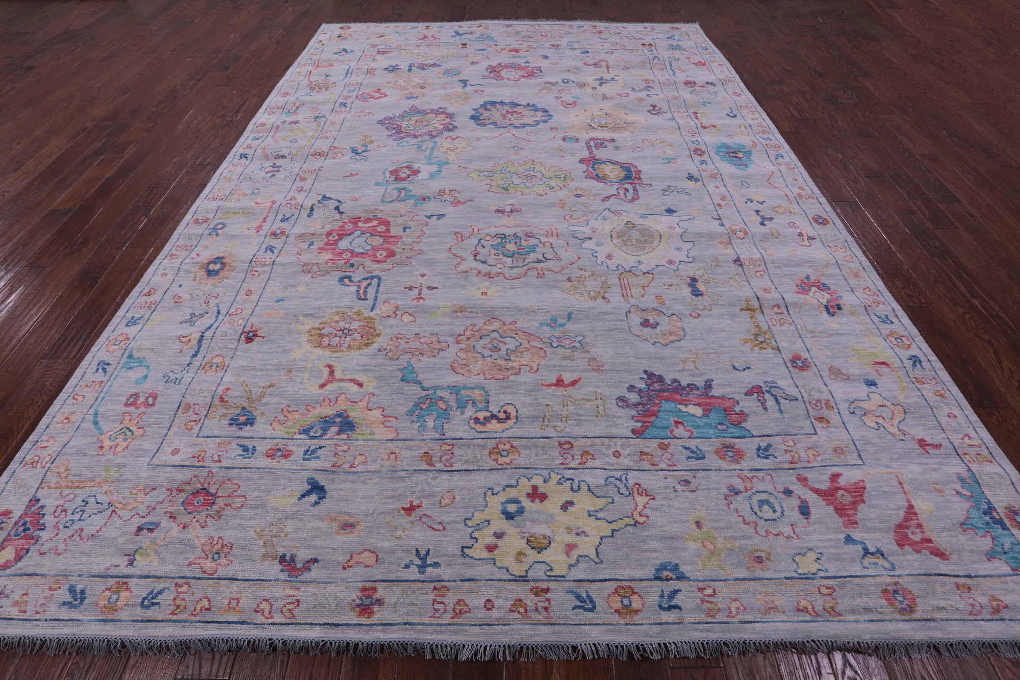 Grey Turkish Oushak Handmade Wool Rug - 9' 10" X 13' 9" - Golden Nile
