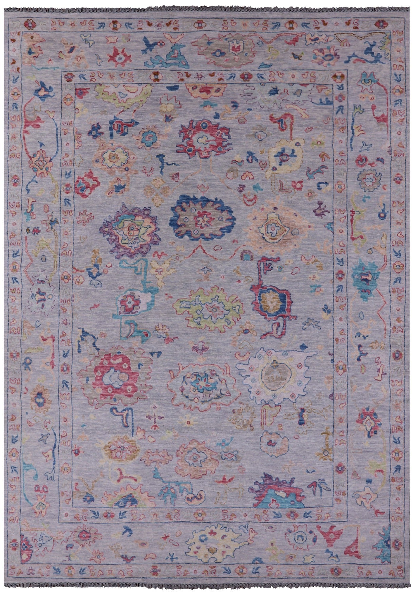 Grey Turkish Oushak Handmade Wool Rug - 9' 10" X 13' 9" - Golden Nile