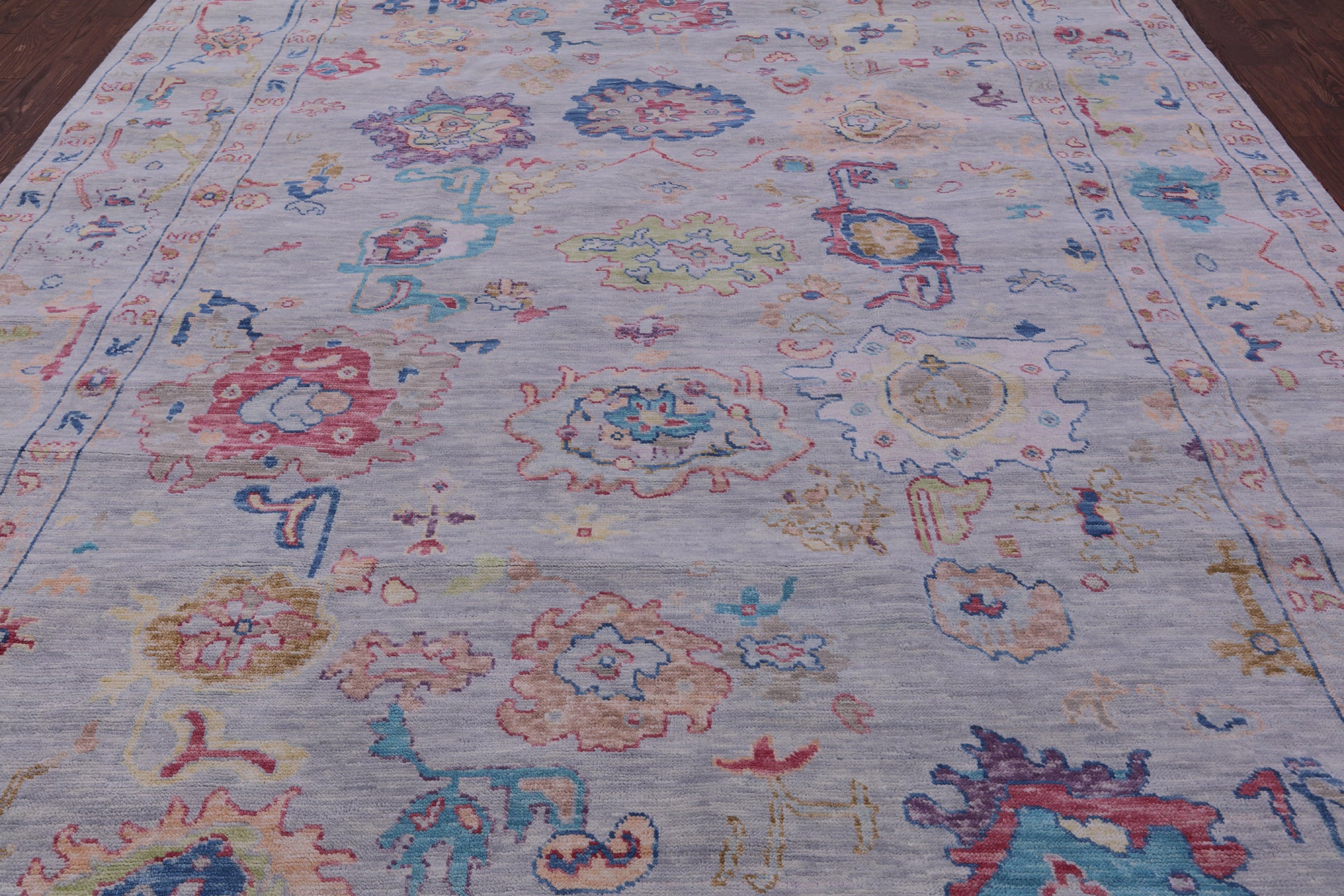 Grey Turkish Oushak Handmade Wool Rug - 9' 10" X 13' 9" - Golden Nile