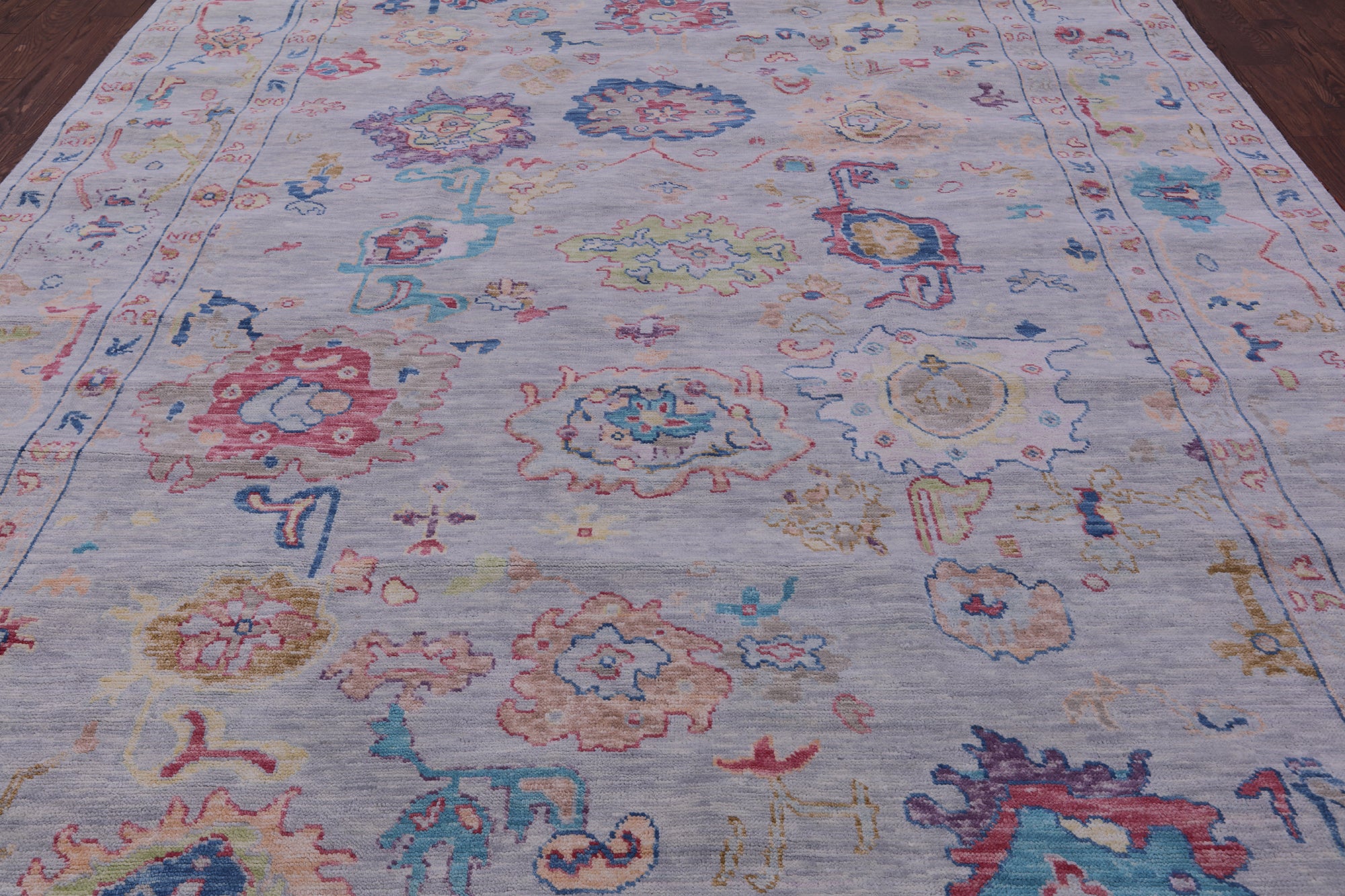Grey Turkish Oushak Handmade Wool Rug - 9' 10" X 13' 9" - Golden Nile