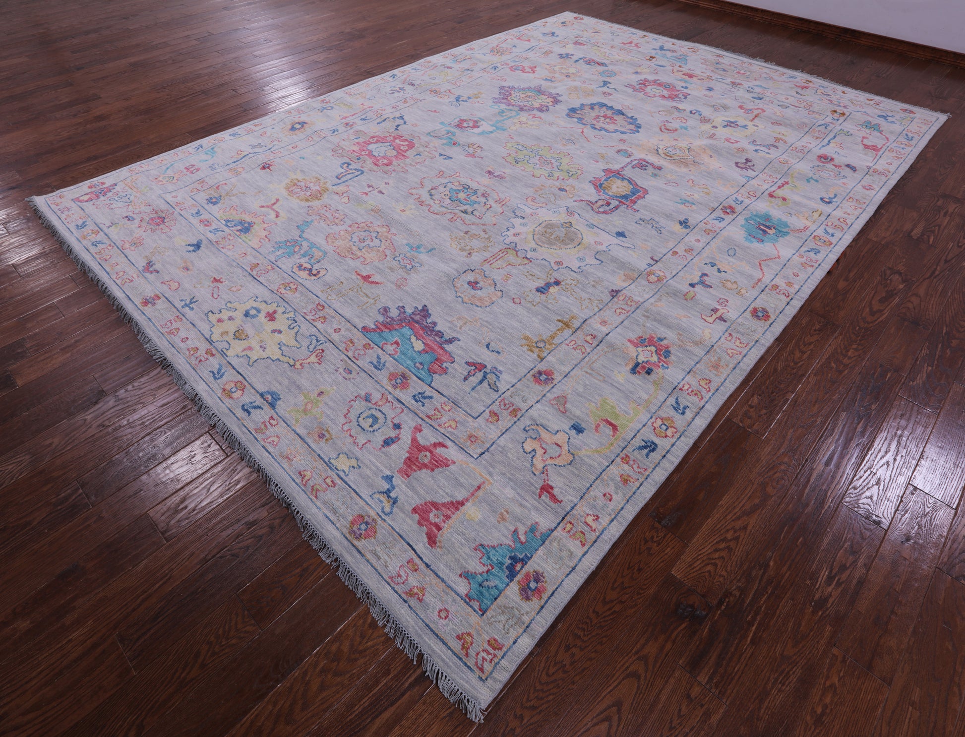 Grey Turkish Oushak Handmade Wool Rug - 9' 10" X 13' 9" - Golden Nile