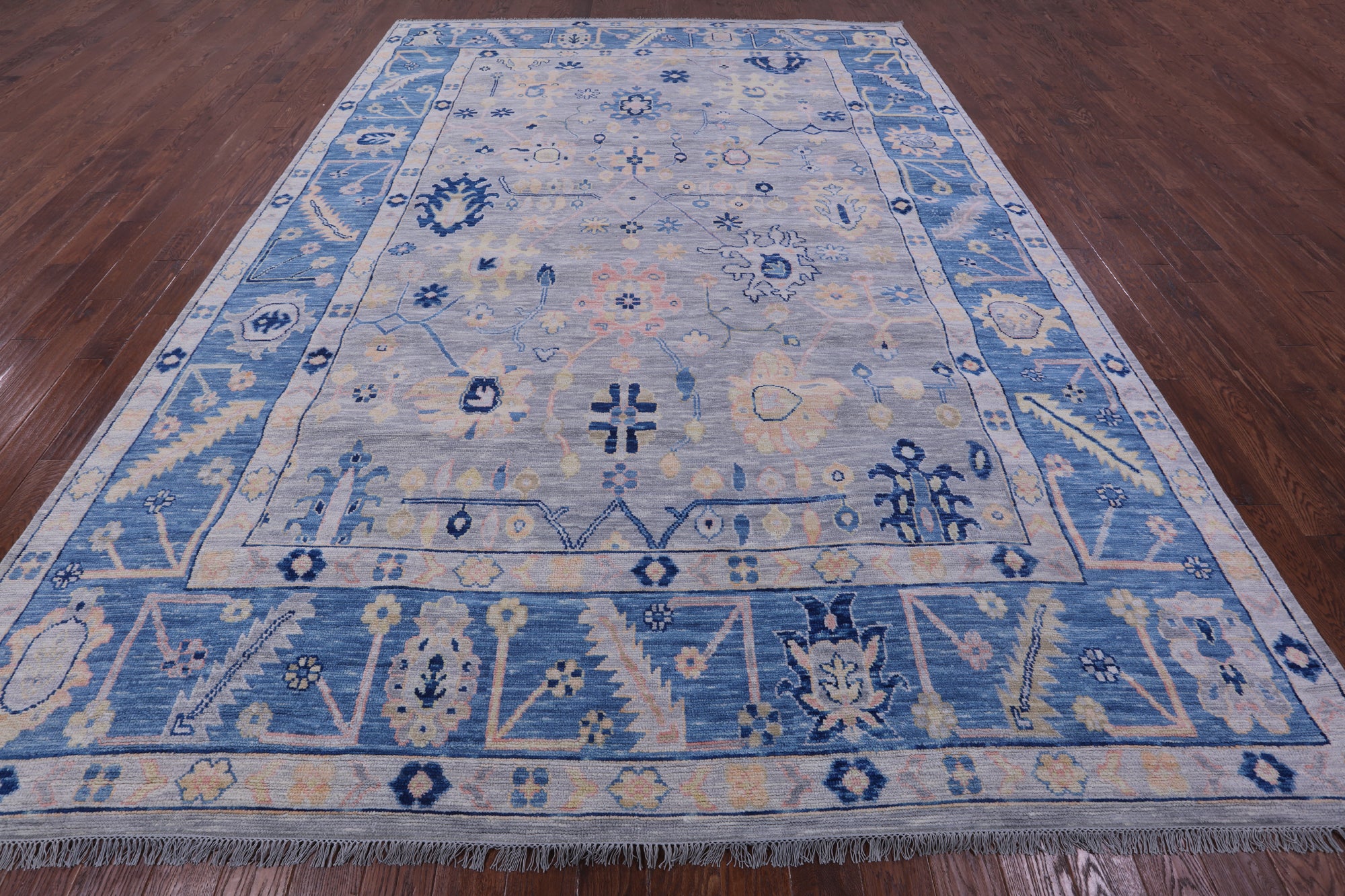 Grey Turkish Oushak Handmade Wool Rug - 10' 1" X 14' 0" - Golden Nile