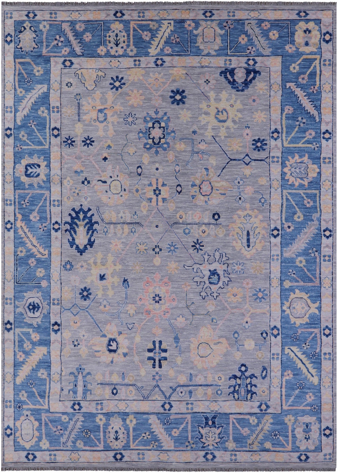 Grey Turkish Oushak Handmade Wool Rug - 10' 1" X 14' 0" - Golden Nile