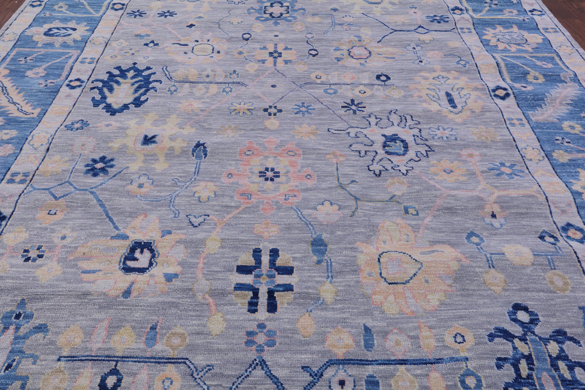 Grey Turkish Oushak Handmade Wool Rug - 10' 1" X 14' 0" - Golden Nile