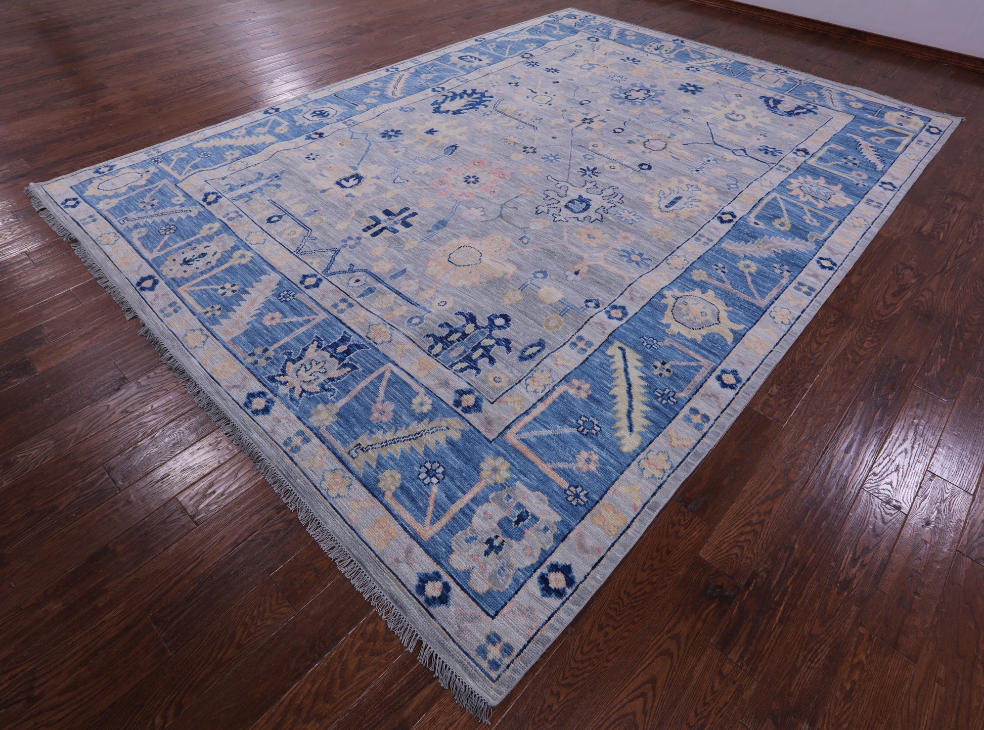 Grey Turkish Oushak Handmade Wool Rug - 10' 1" X 14' 0" - Golden Nile