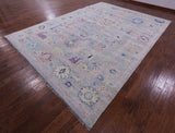 Grey Turkish Oushak Hand Knotted Wool Rug - 9' 10" X 13' 9" - Golden Nile