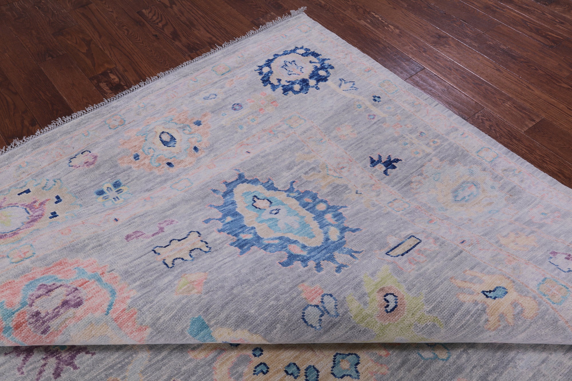 Grey Turkish Oushak Hand Knotted Wool Rug - 9' 10" X 13' 9" - Golden Nile