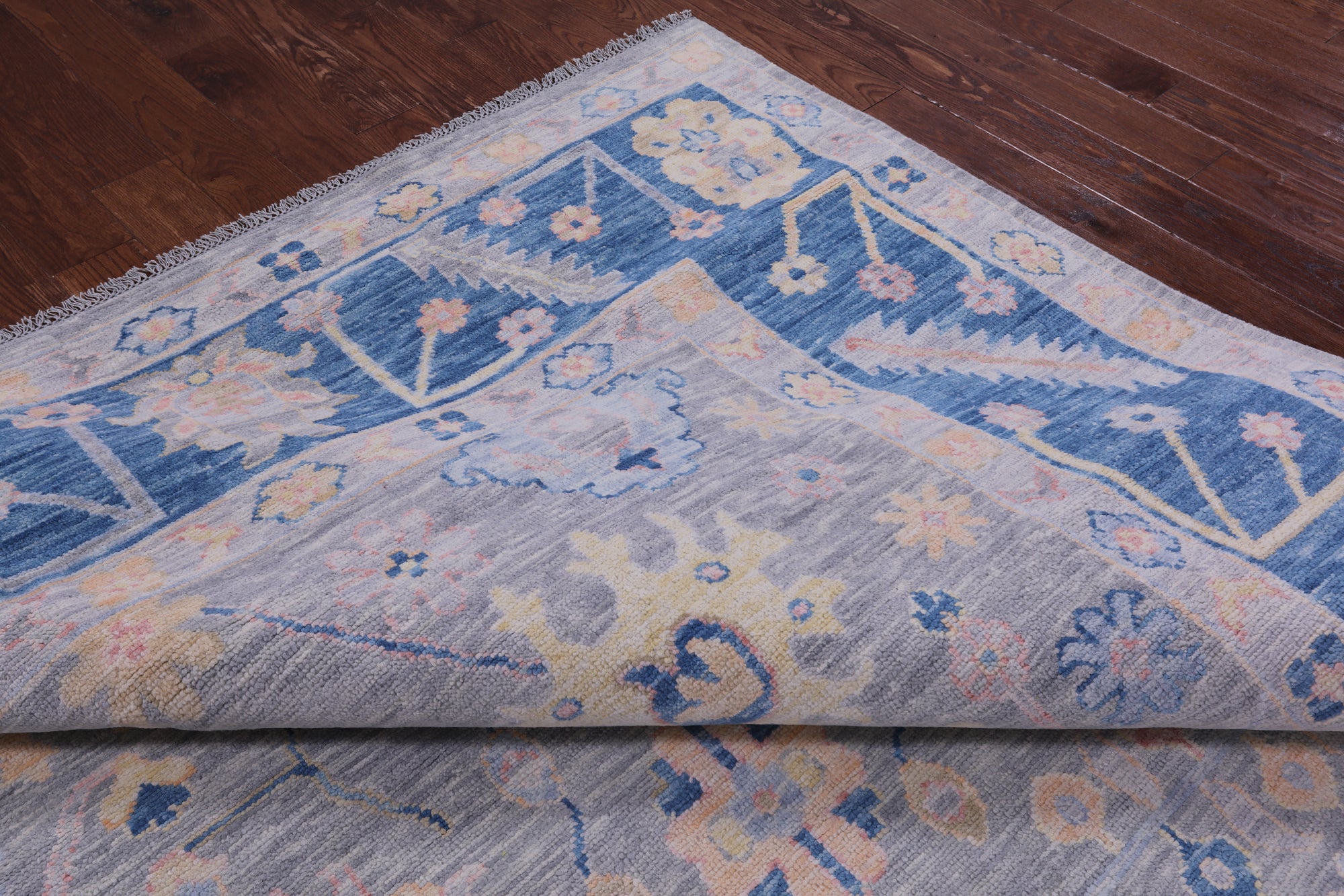 Grey Turkish Oushak Hand Knotted Wool Rug - 10' 1" X 13' 11" - Golden Nile