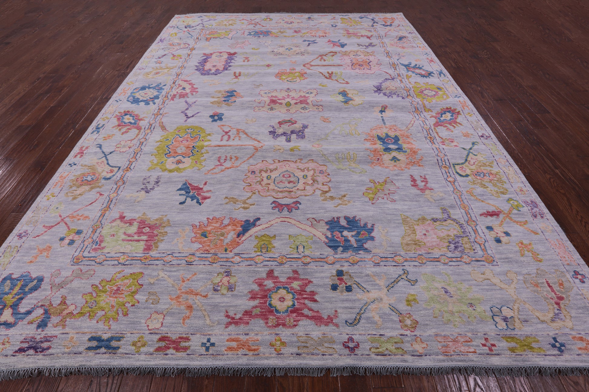 Grey Turkish Oushak Hand Knotted Wool Rug - 10' 3" X 13' 10" - Golden Nile