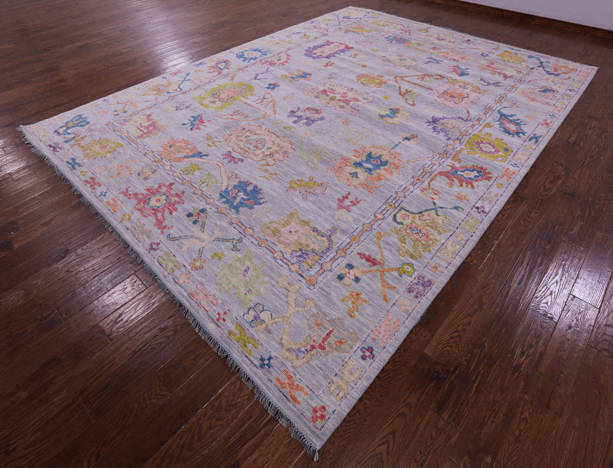 Grey Turkish Oushak Hand Knotted Wool Rug - 10' 3" X 13' 10" - Golden Nile