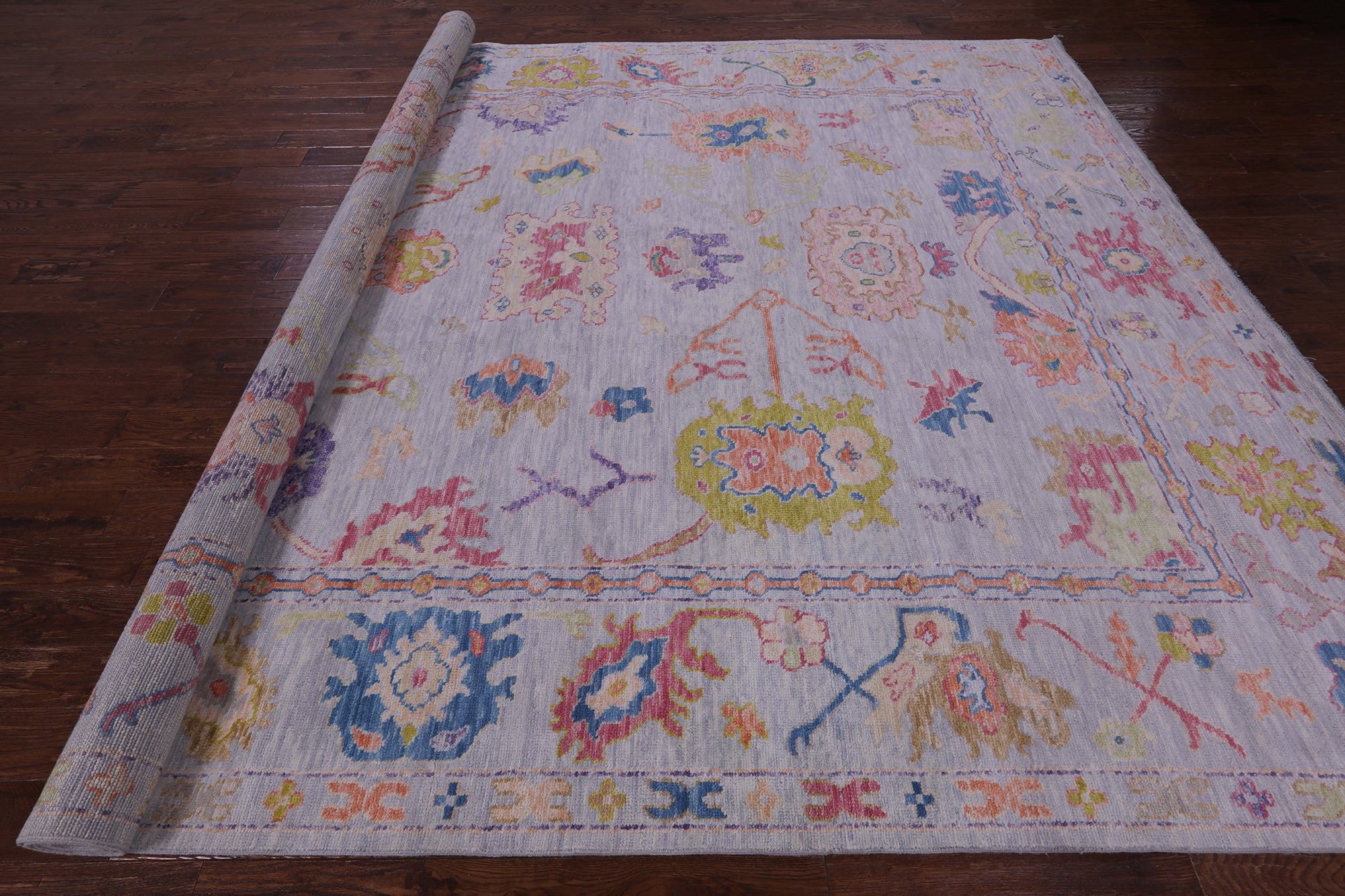 Grey Turkish Oushak Hand Knotted Wool Rug - 10' 3" X 13' 10" - Golden Nile