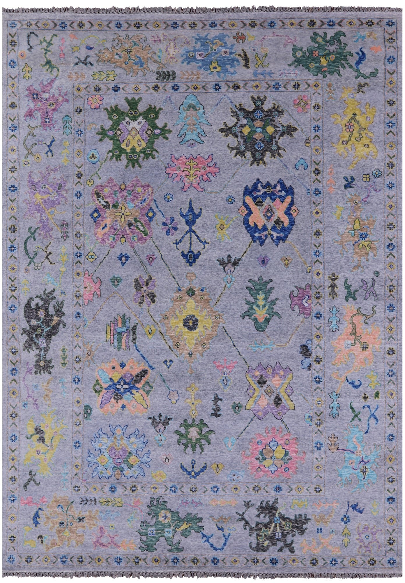 Turkish Oushak Handmade Wool Rug - 9' 11" X 13' 9" - Golden Nile