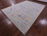 Grey Turkish Oushak Hand Knotted Wool Rug - 10' 2" X 13' 11" - Golden Nile