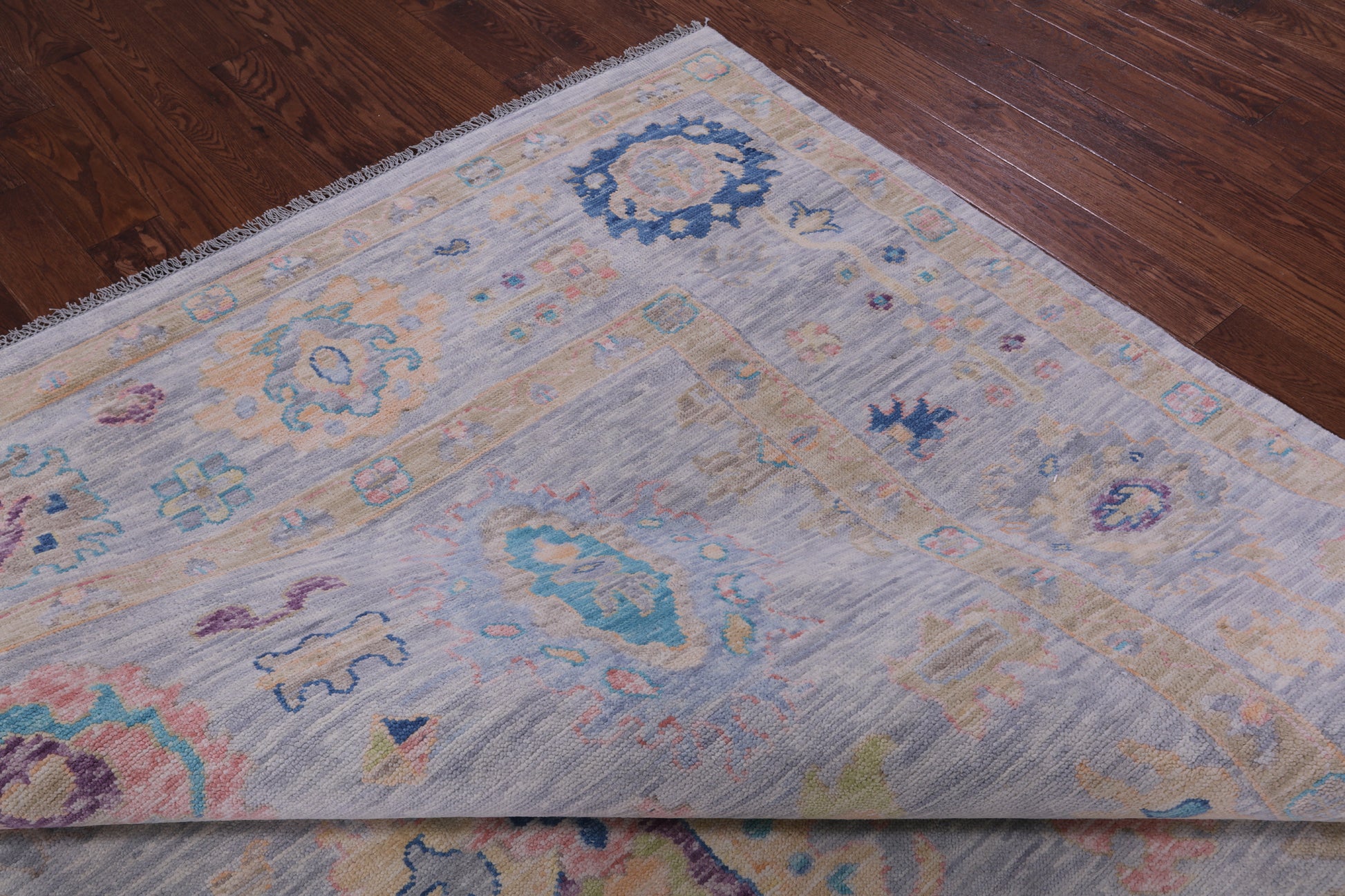 Grey Turkish Oushak Hand Knotted Wool Rug - 10' 2" X 13' 11" - Golden Nile