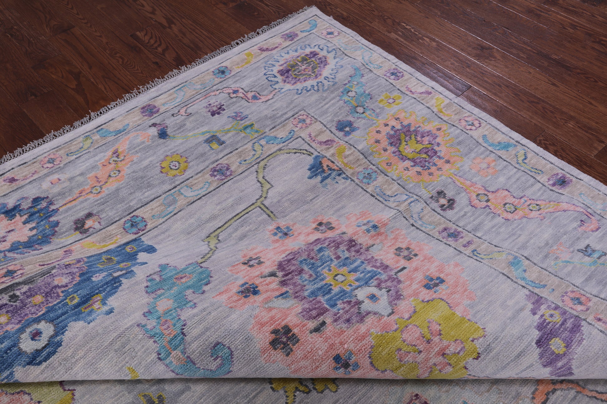 Grey Turkish Oushak Hand Knotted Wool Rug - 10' 1" X 14' 0" - Golden Nile