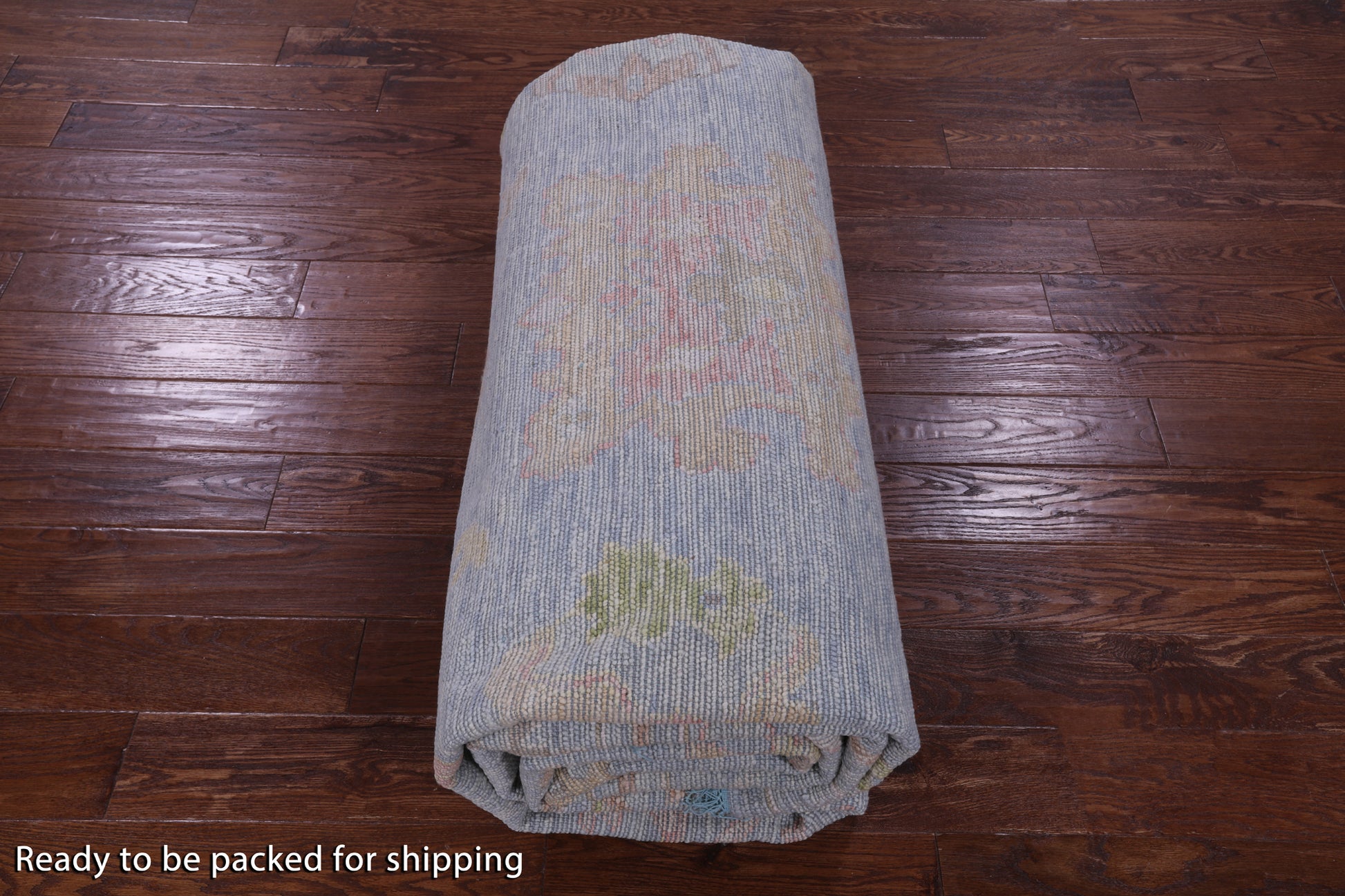 Blue Turkish Oushak Hand Knotted Wool Rug - 9' 11" X 13' 10" - Golden Nile