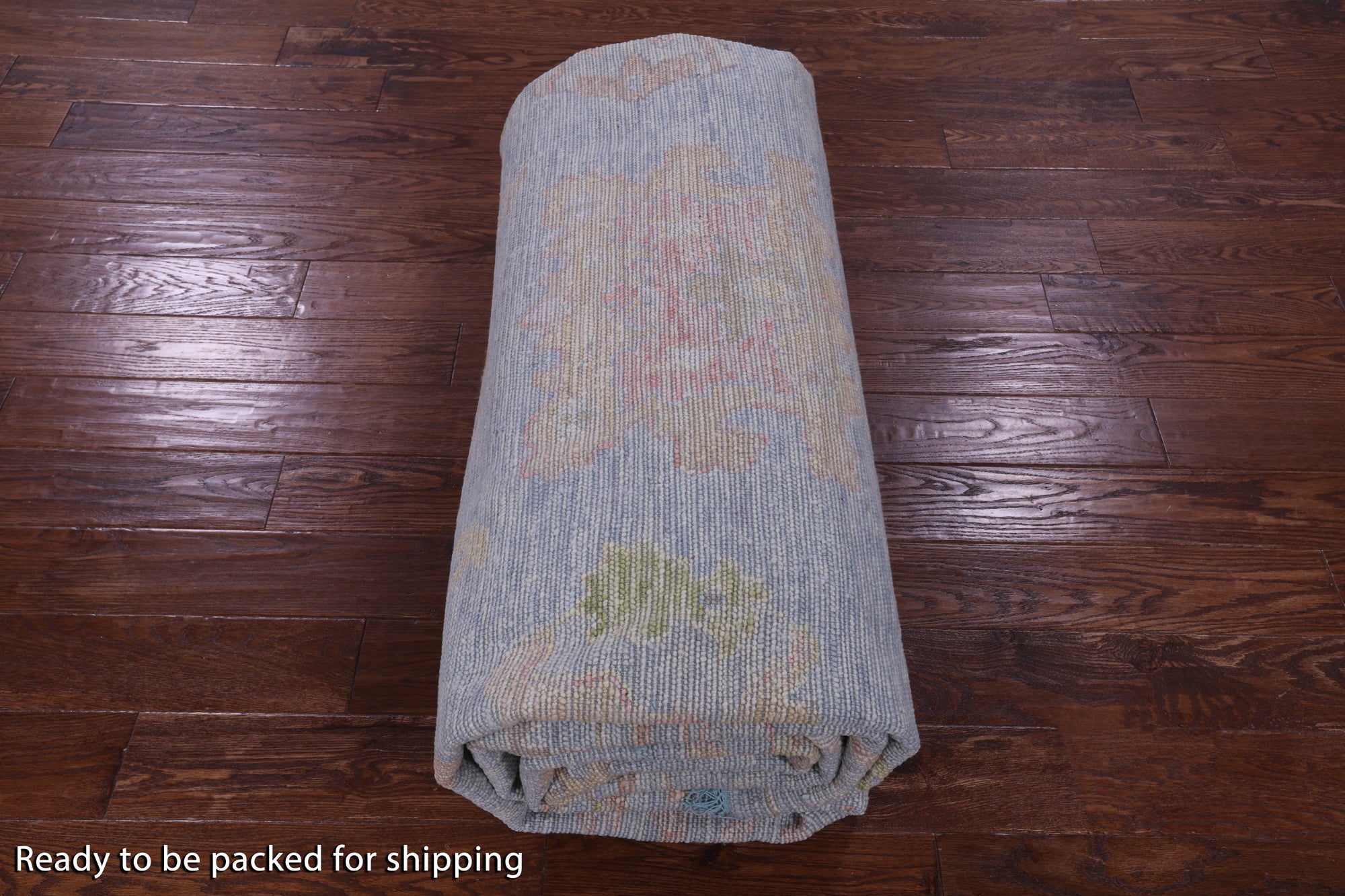 Blue Turkish Oushak Hand Knotted Wool Rug - 9' 11" X 13' 10" - Golden Nile