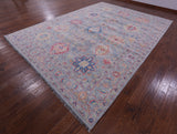 Grey Kazak Hand Knotted Wool Rug - 10' 0" X 14' 0" - Golden Nile