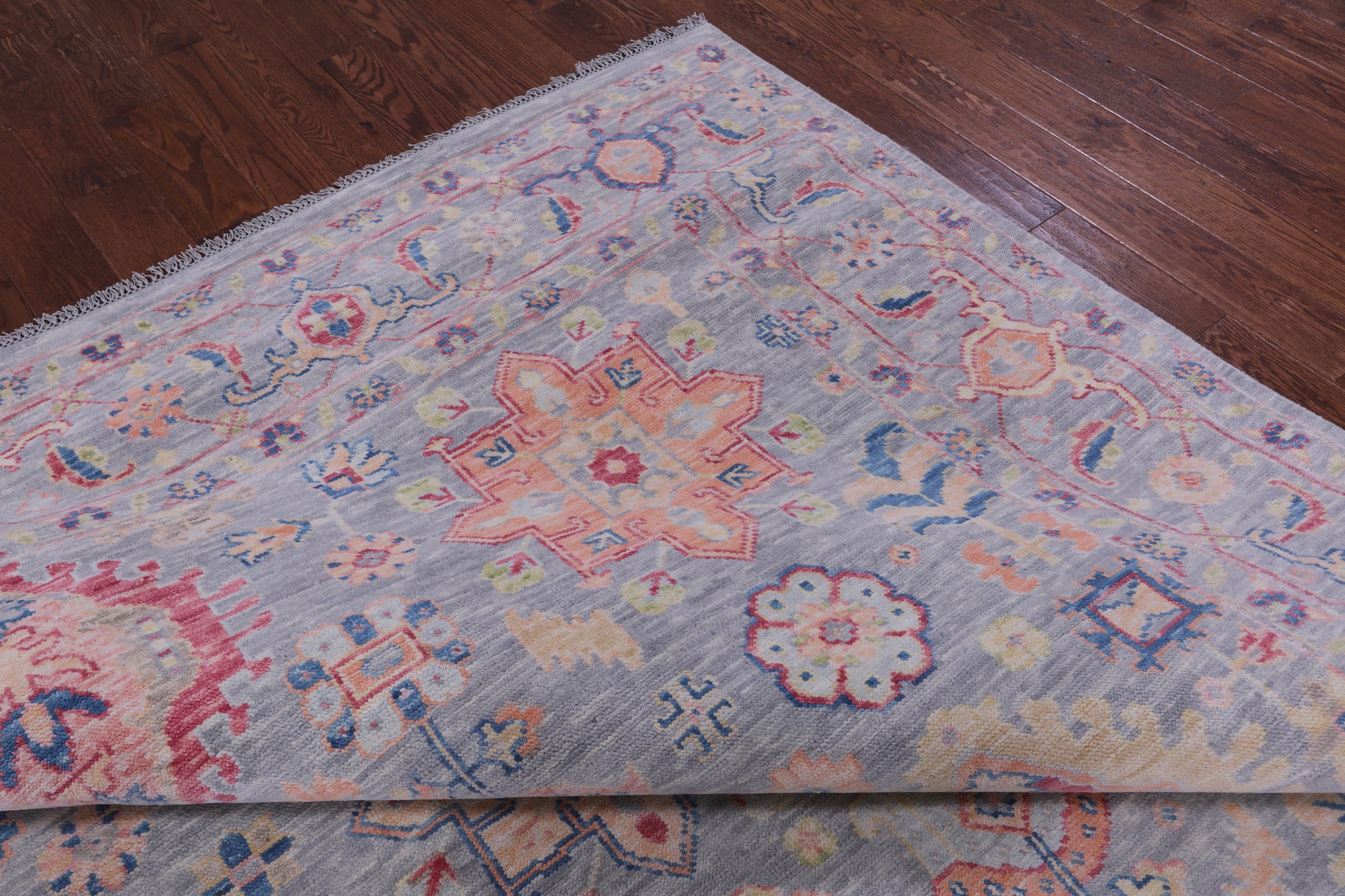 Grey Kazak Hand Knotted Wool Rug - 10' 0" X 14' 0" - Golden Nile