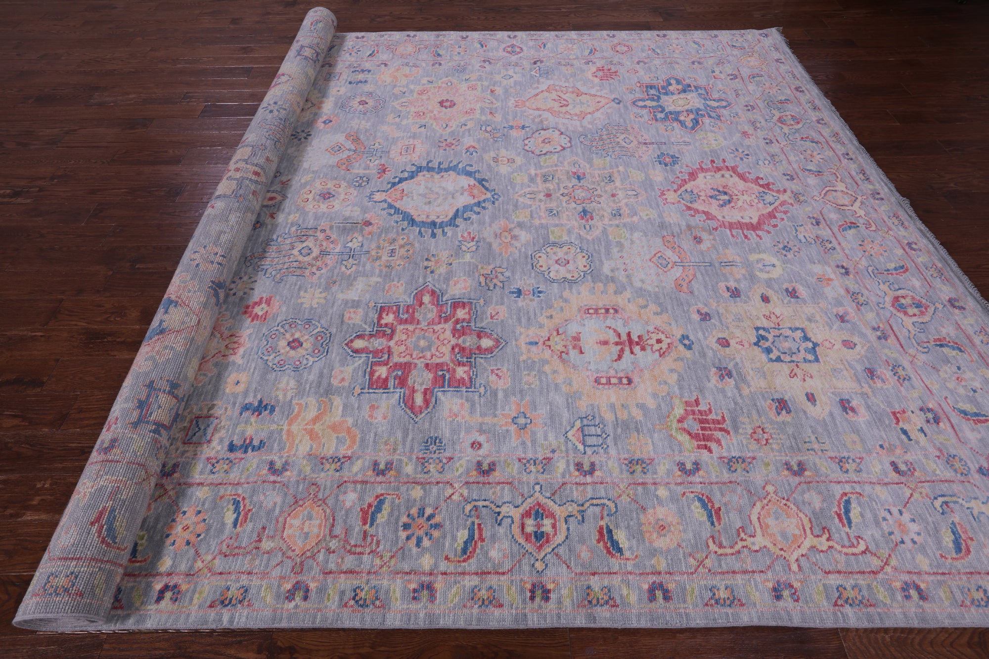 Grey Kazak Hand Knotted Wool Rug - 10' 0" X 14' 0" - Golden Nile