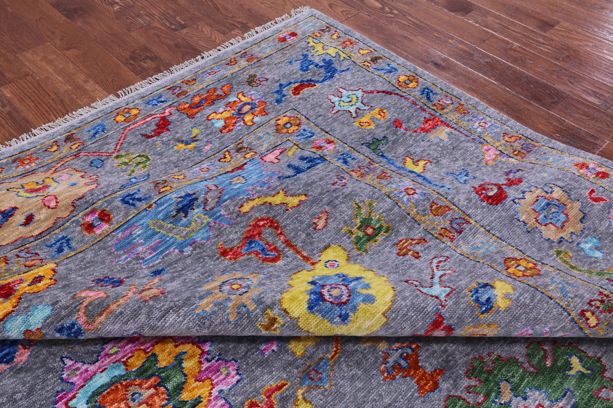Grey Turkish Oushak Hand Knotted Wool Rug - 10' 2" X 13' 10" - Golden Nile