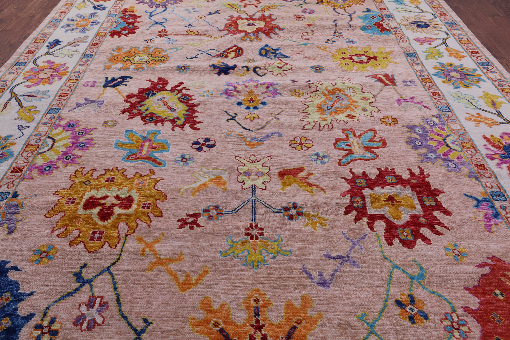 Turkish Oushak Hand Knotted Wool Rug - 9' 11" X 13' 9" - Golden Nile