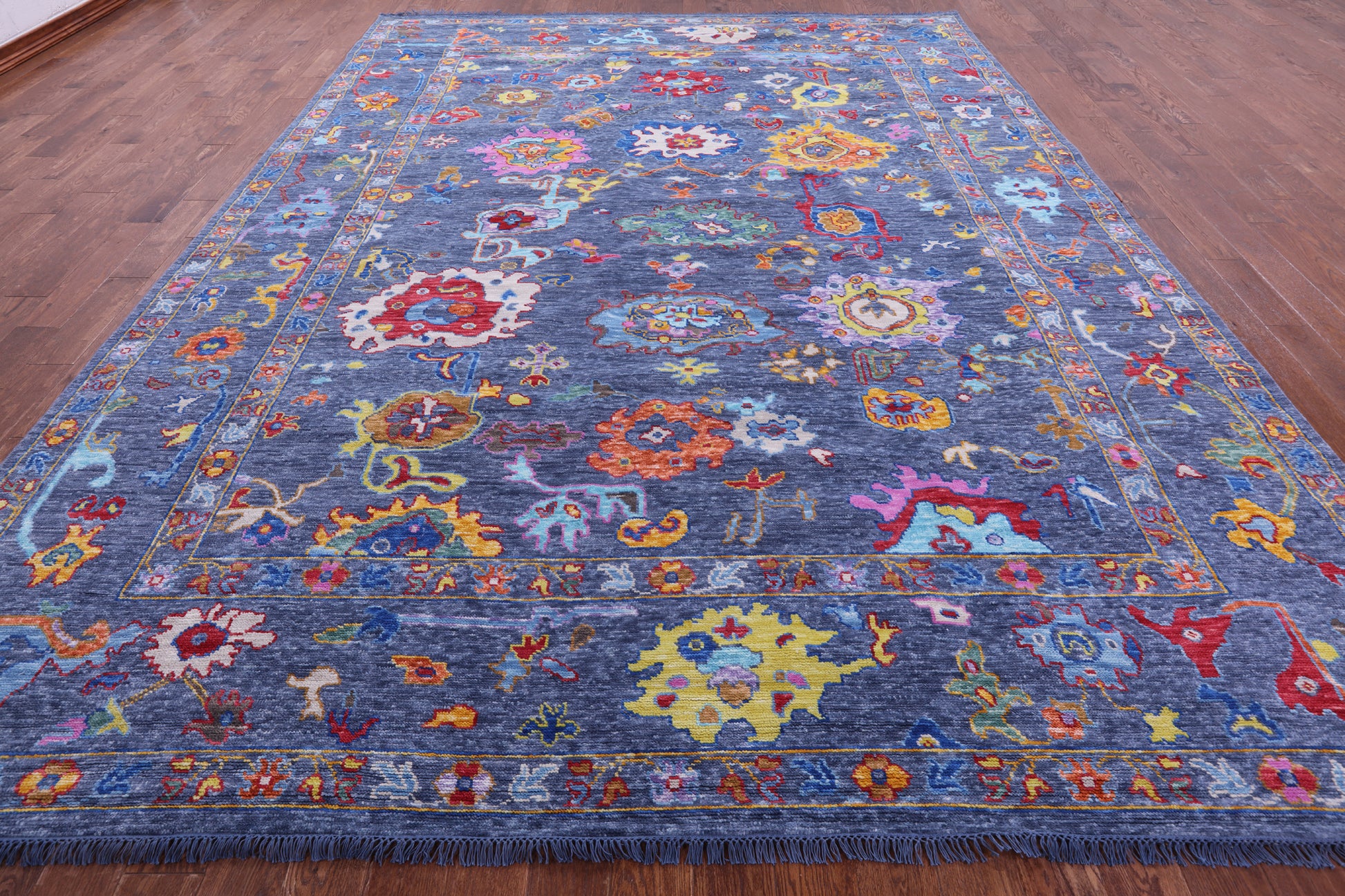 Grey Turkish Oushak Hand Knotted Wool Rug - 10' 4" X 13' 10" - Golden Nile