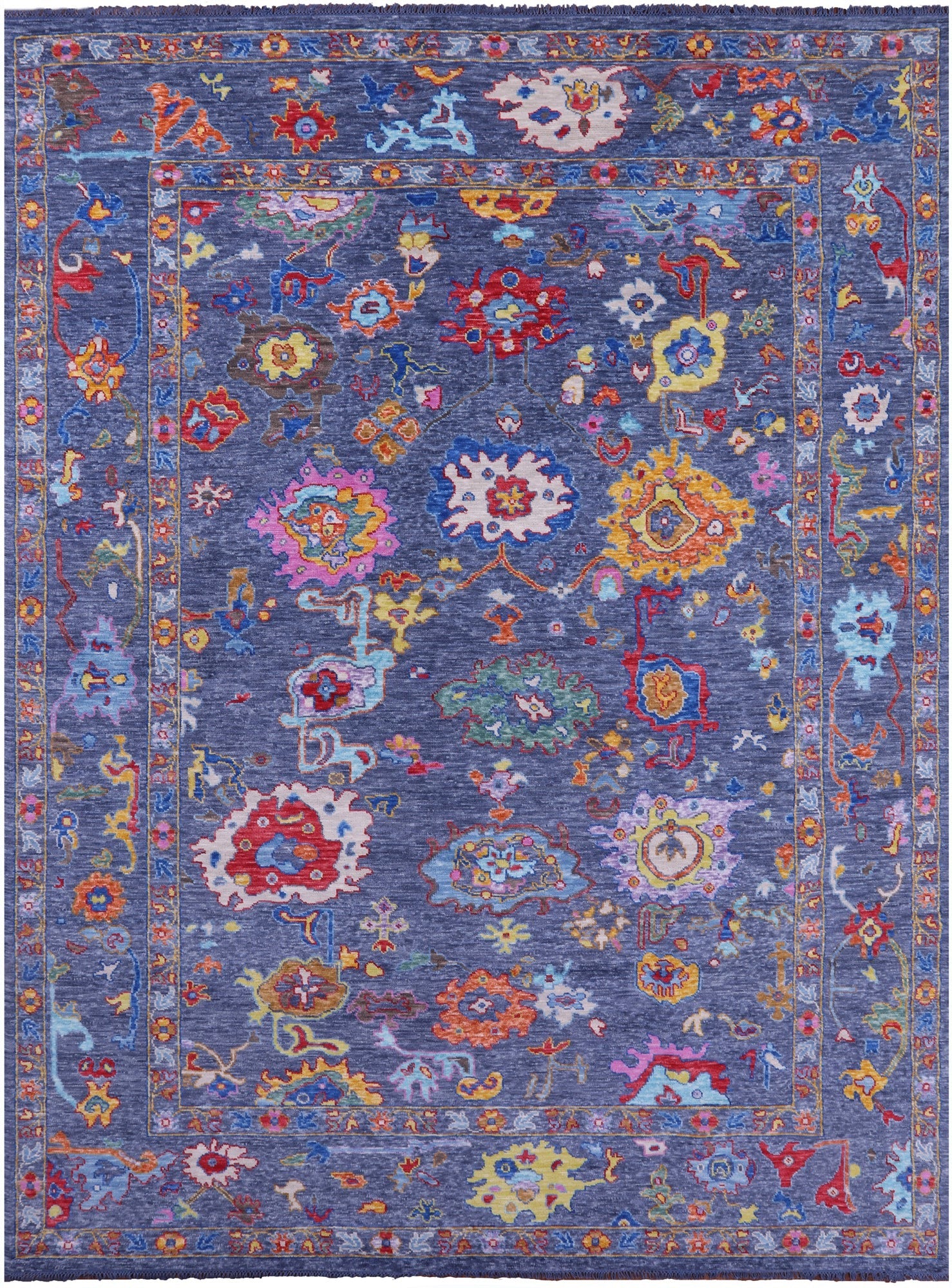 Grey Turkish Oushak Hand Knotted Wool Rug - 10' 4" X 13' 10" - Golden Nile