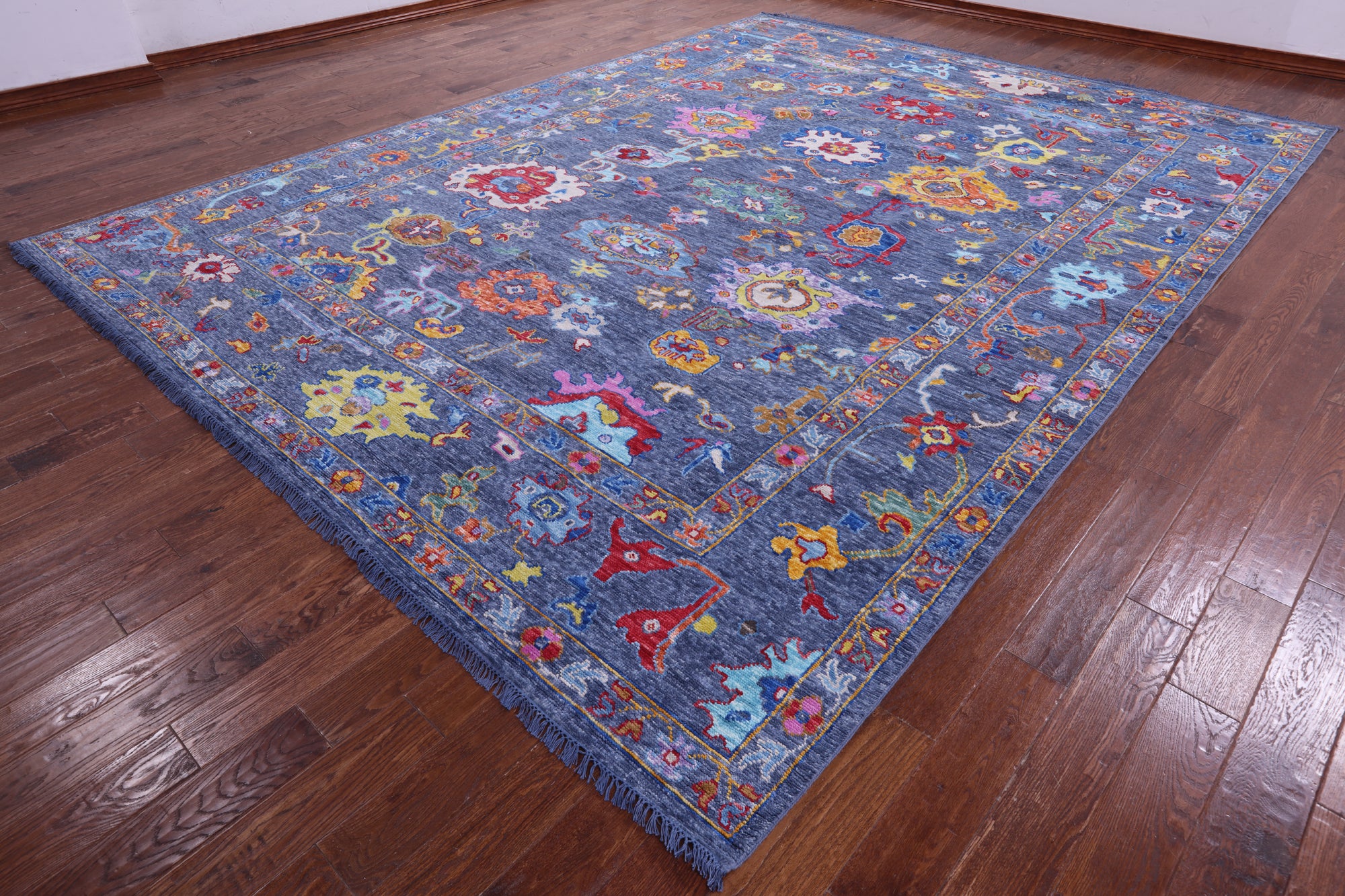 Grey Turkish Oushak Hand Knotted Wool Rug - 10' 4" X 13' 10" - Golden Nile