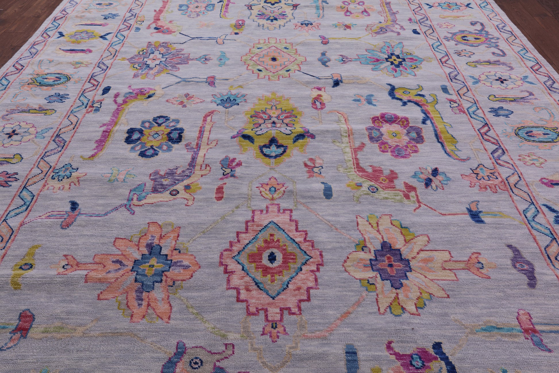 Grey Turkish Oushak Hand Knotted Wool Rug - 10' 1" X 13' 10" - Golden Nile