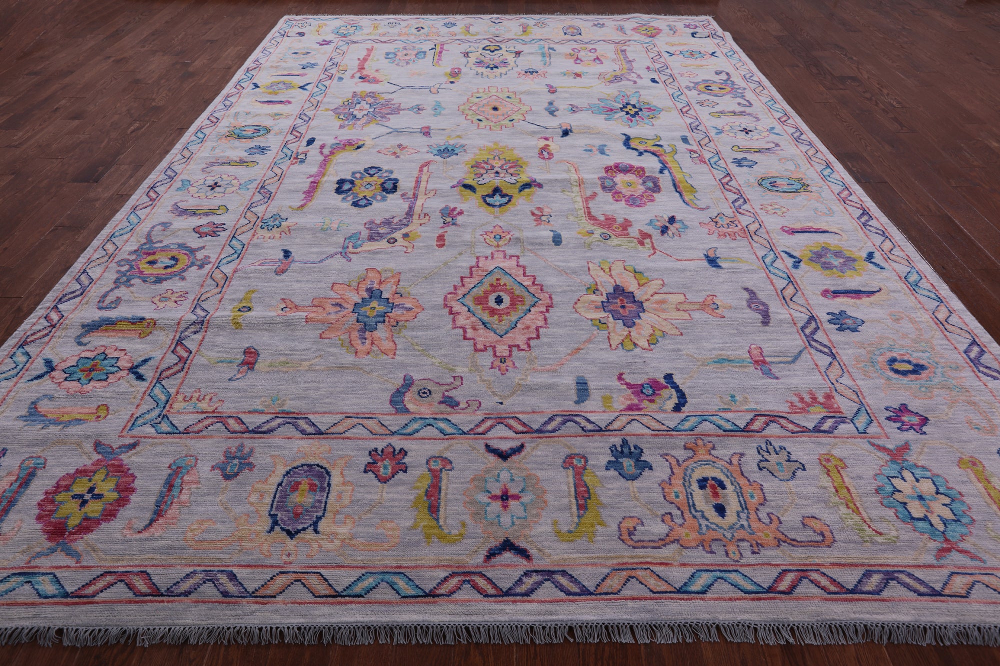 Grey Turkish Oushak Hand Knotted Wool Rug - 10' 1" X 13' 10" - Golden Nile