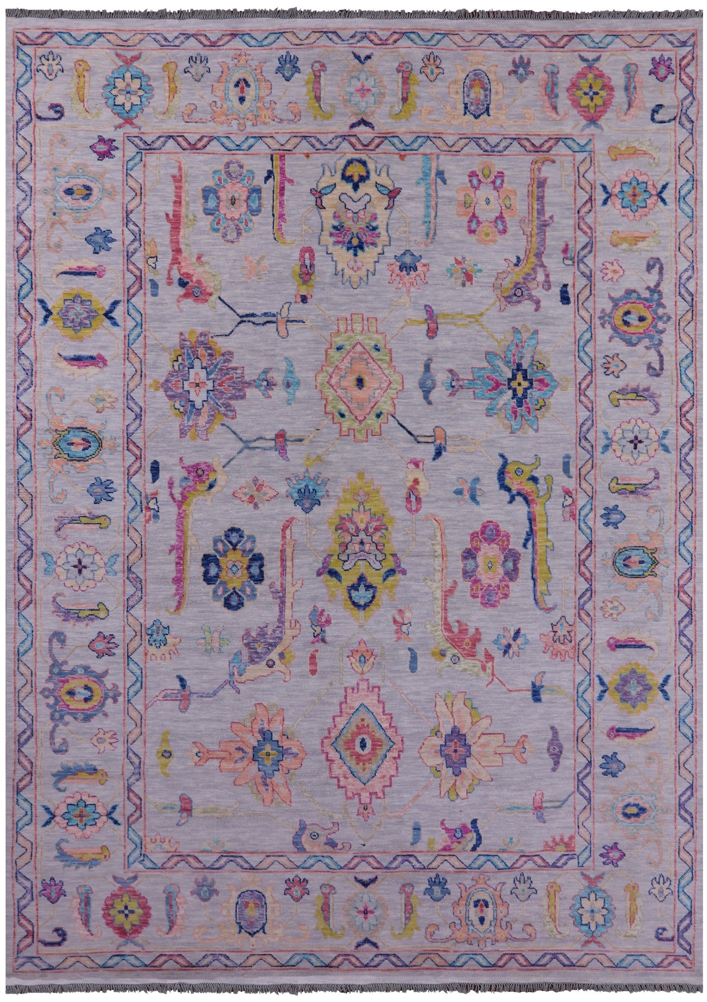 Grey Turkish Oushak Hand Knotted Wool Rug - 10' 1" X 13' 10" - Golden Nile