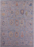 Grey Turkish Oushak Hand Knotted Wool Rug - 10' 1" X 13' 9" - Golden Nile