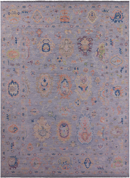Grey Turkish Oushak Hand Knotted Wool Rug - 10' 1" X 13' 9" - Golden Nile