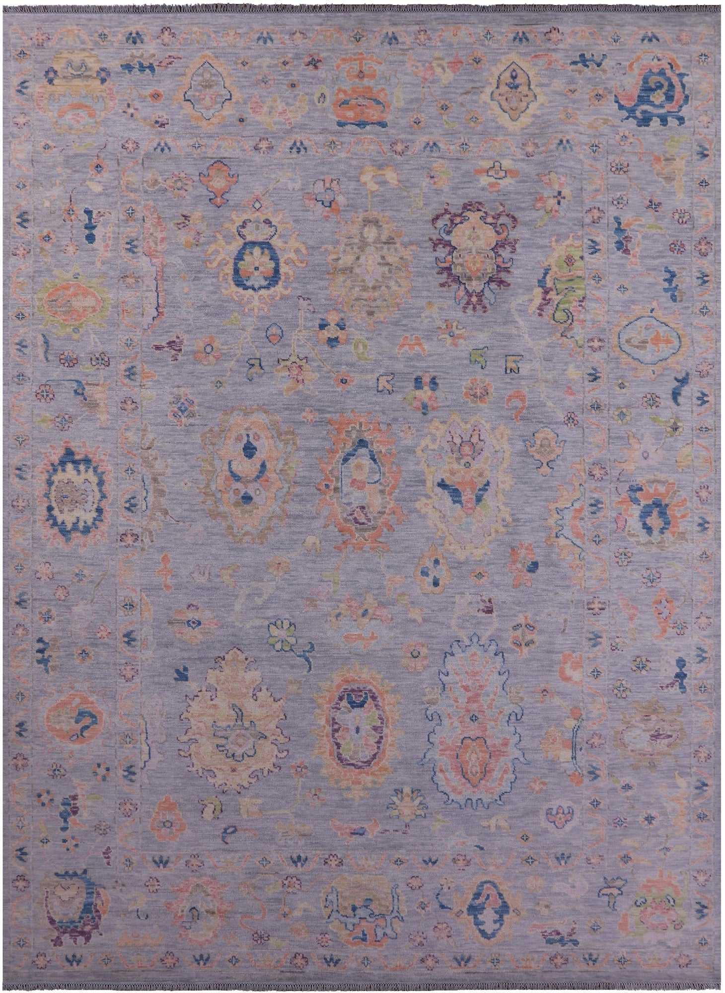 Grey Turkish Oushak Hand Knotted Wool Rug - 10' 1" X 13' 9" - Golden Nile