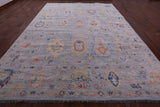 Grey Turkish Oushak Hand Knotted Wool Rug - 10' 1" X 13' 9" - Golden Nile