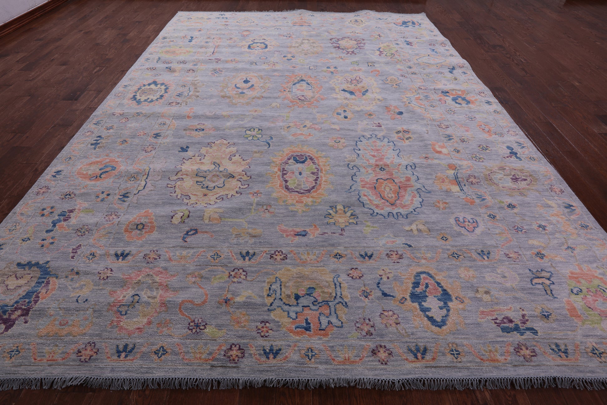 Grey Turkish Oushak Hand Knotted Wool Rug - 10' 1" X 13' 9" - Golden Nile