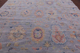 Grey Turkish Oushak Hand Knotted Wool Rug - 10' 1" X 13' 9" - Golden Nile
