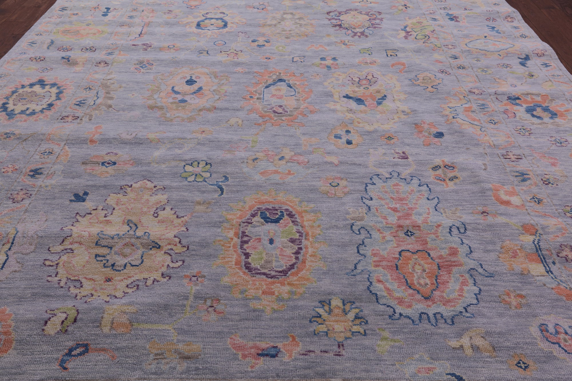Grey Turkish Oushak Hand Knotted Wool Rug - 10' 1" X 13' 9" - Golden Nile