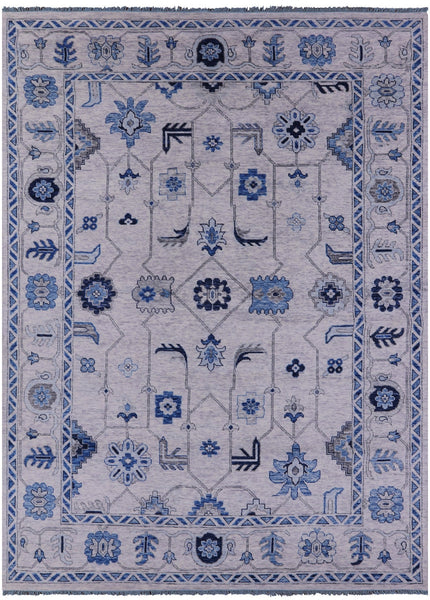 Grey Turkish Oushak Hand Knotted Wool Rug - 10' 2" X 13' 8" - Golden Nile