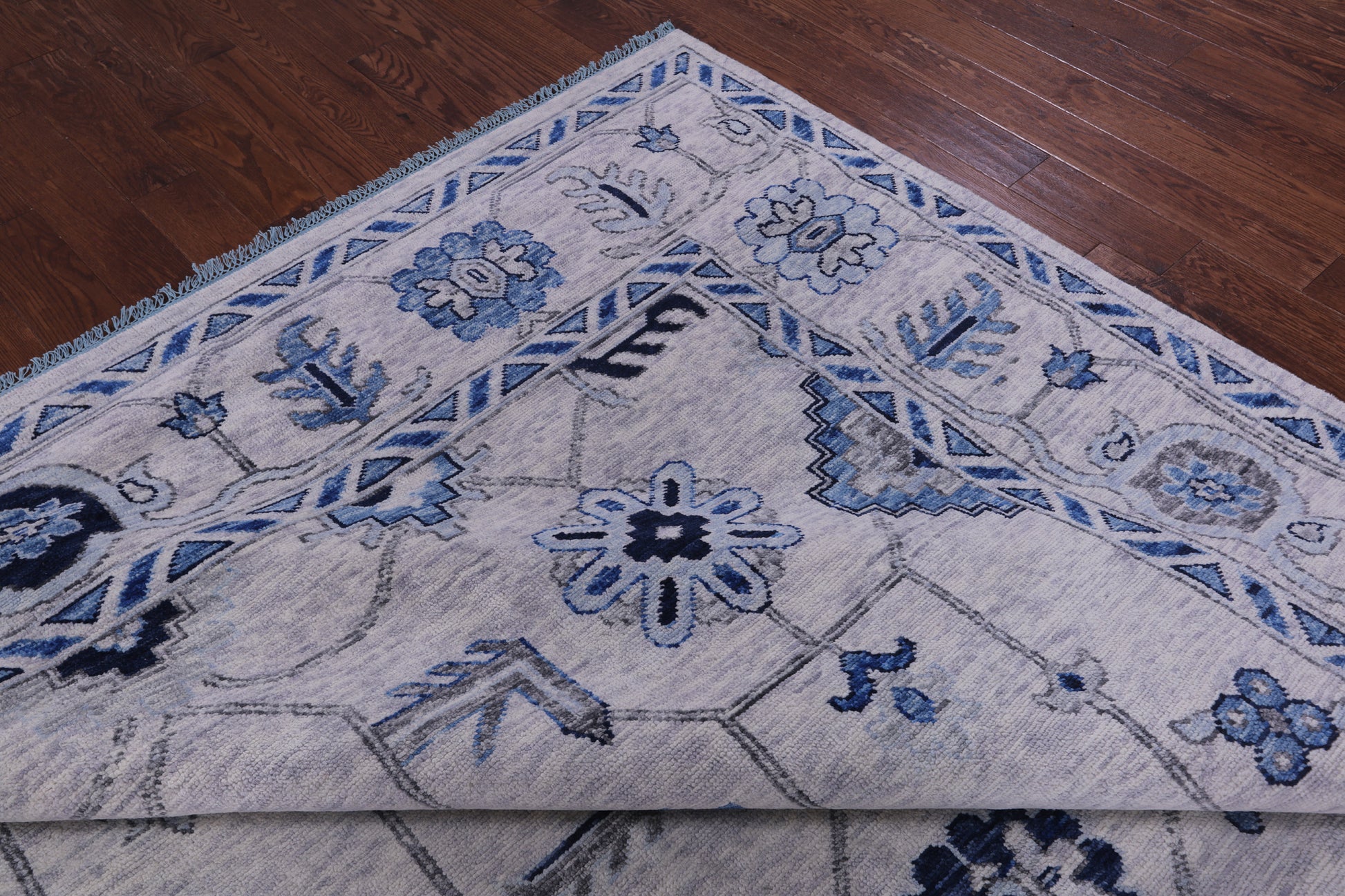 Grey Turkish Oushak Hand Knotted Wool Rug - 10' 2" X 13' 8" - Golden Nile