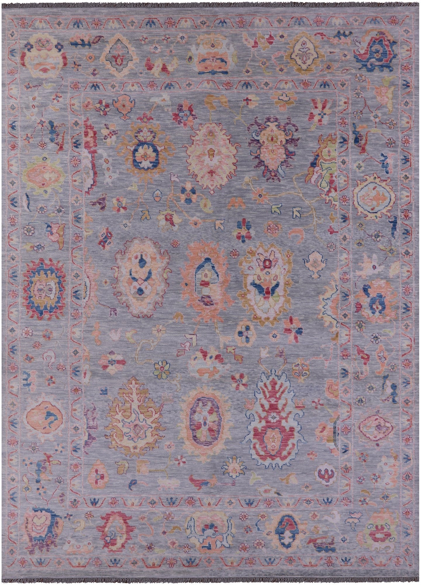 Grey Turkish Oushak Hand Knotted Wool Rug - 10' 1" X 13' 10" - Golden Nile