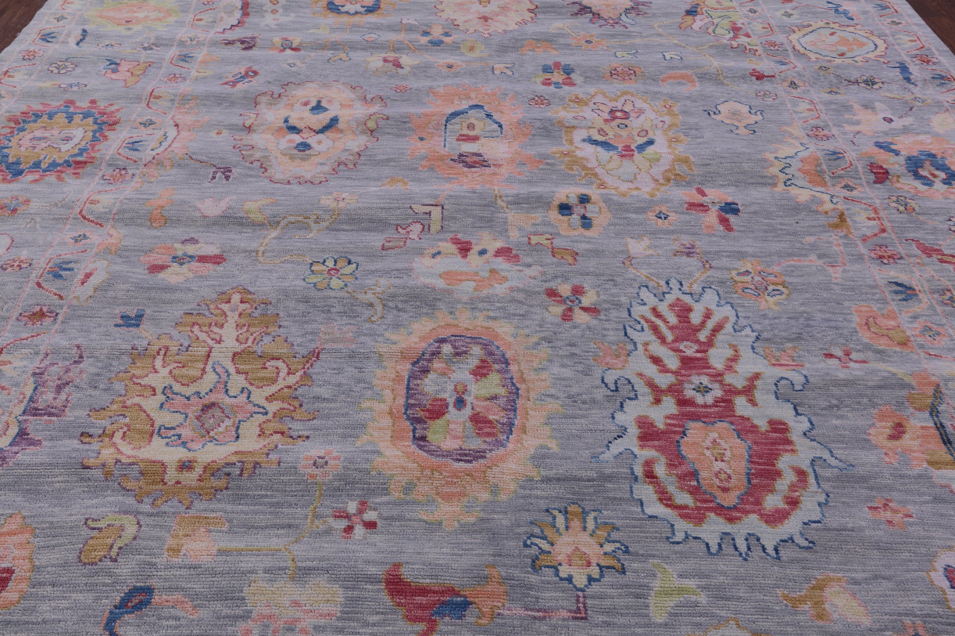 Grey Turkish Oushak Hand Knotted Wool Rug - 10' 1" X 13' 10" - Golden Nile
