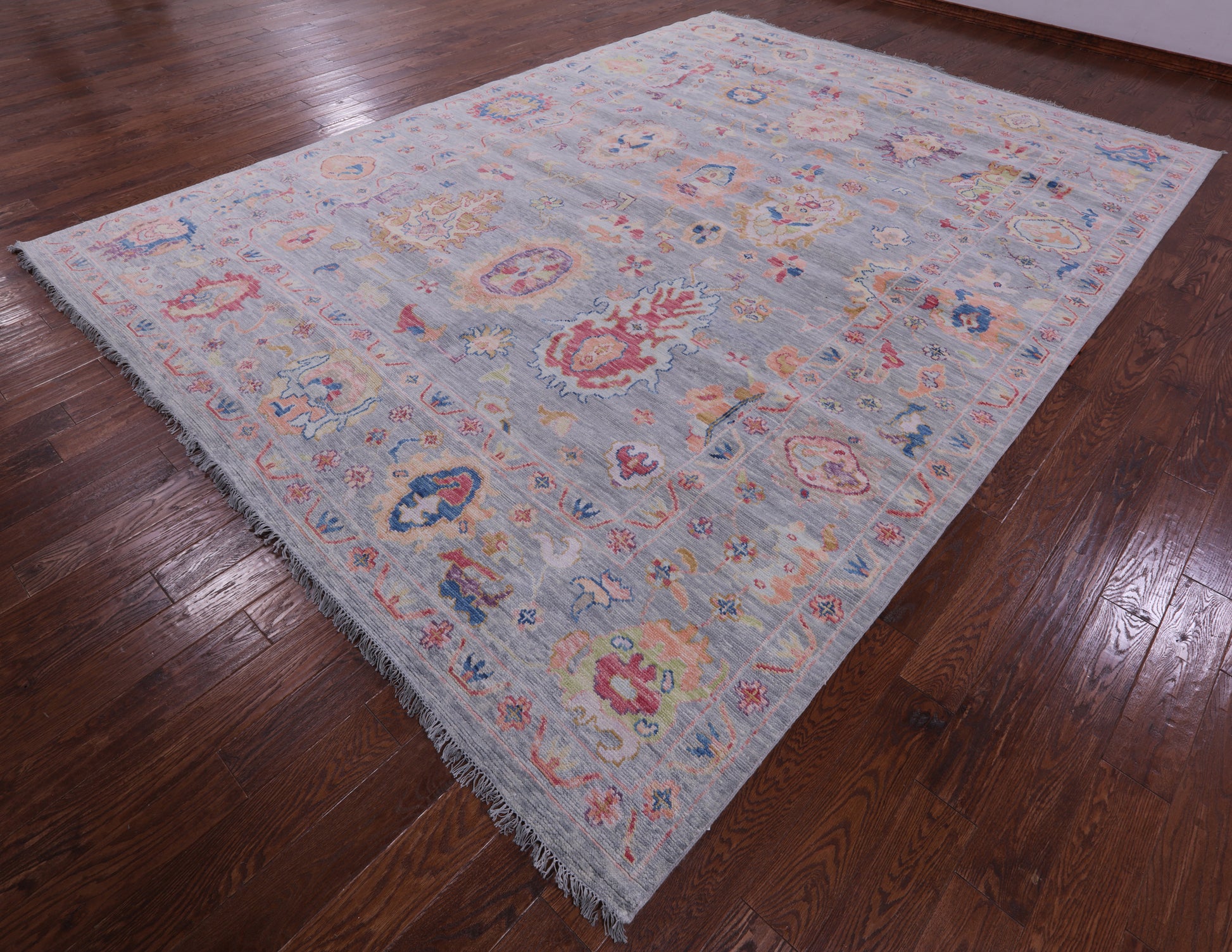 Grey Turkish Oushak Hand Knotted Wool Rug - 10' 1" X 13' 10" - Golden Nile
