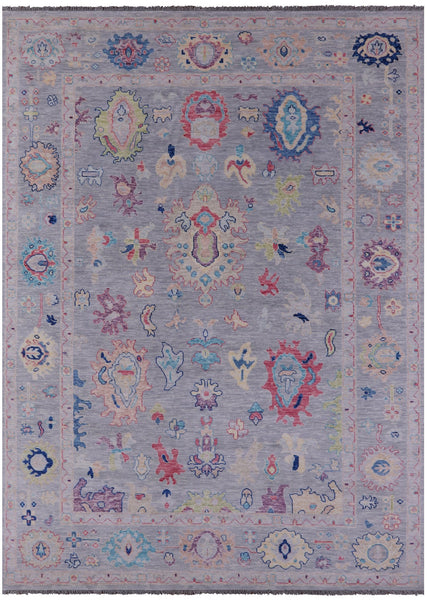 Grey Turkish Oushak Hand Knotted Wool Rug - 9' 11" X 13' 8" - Golden Nile